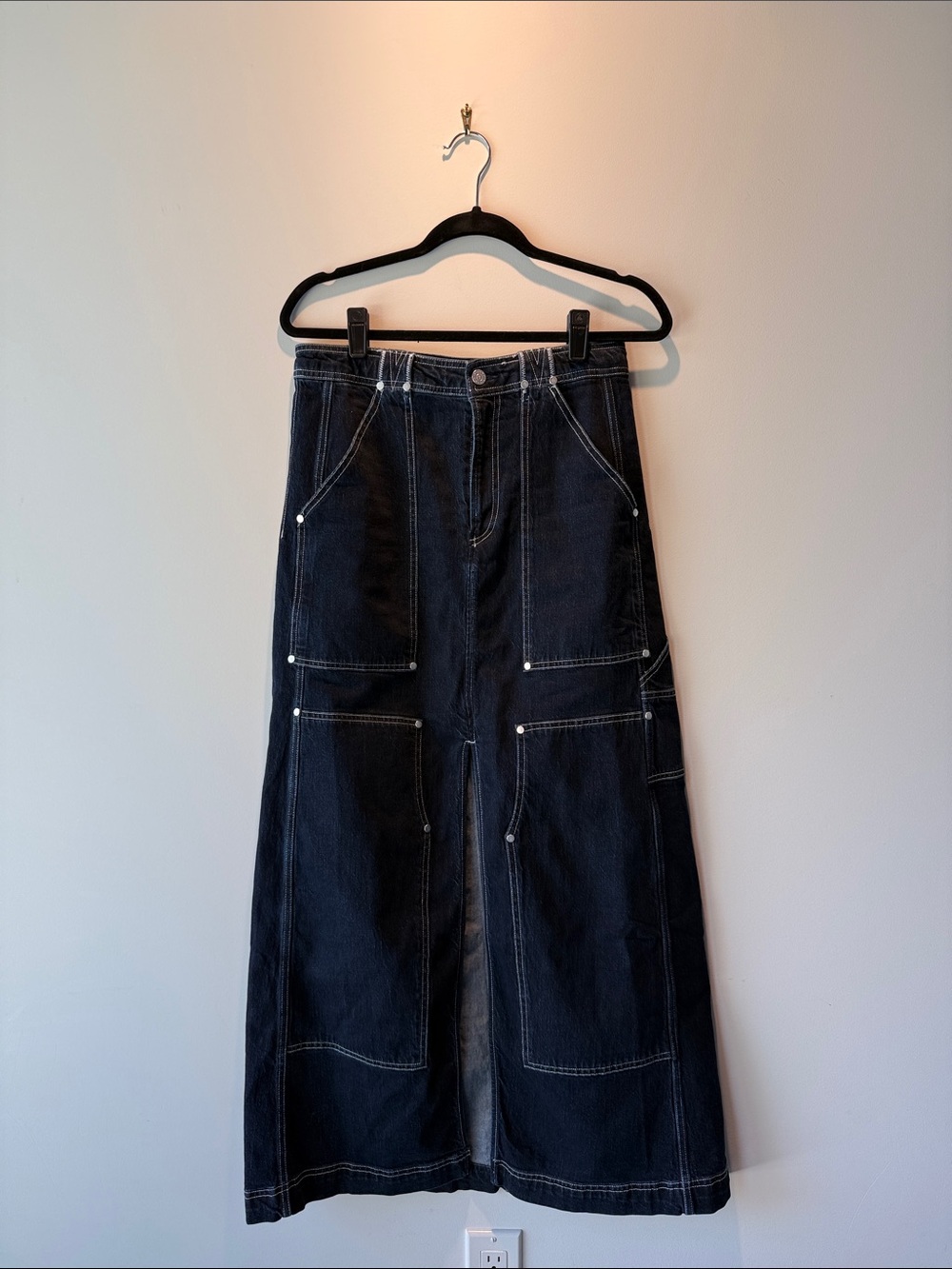 Pilcro Dark Indigo Maxi Jean Skirt from Anthropologie - sz 10